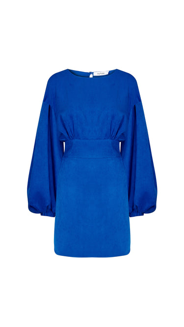 Waistband Corseted Balloon Sleeve Dress