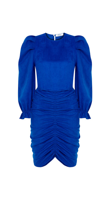 Navy Blue Dress with Gathered Skirt