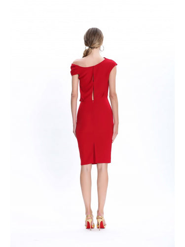 Degaje Kısa Kollu Elbise