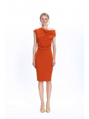 Degaje Kısa Kollu Elbise