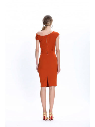 Degaje Kısa Kollu Elbise