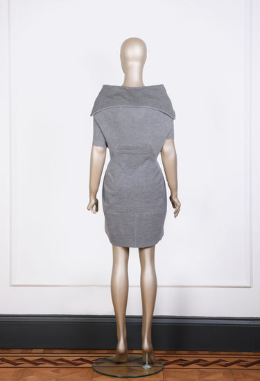 Grey Dress with Zipper Detail
