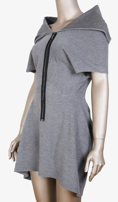 Grey Dress with Zipper Detail