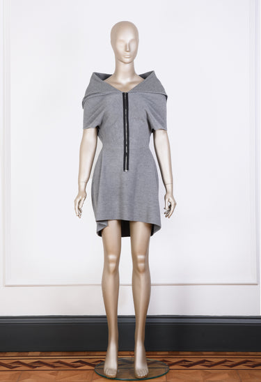 Grey Dress with Zipper Detail