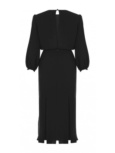Fidan Şimşek Black Dress with Multiple Slits