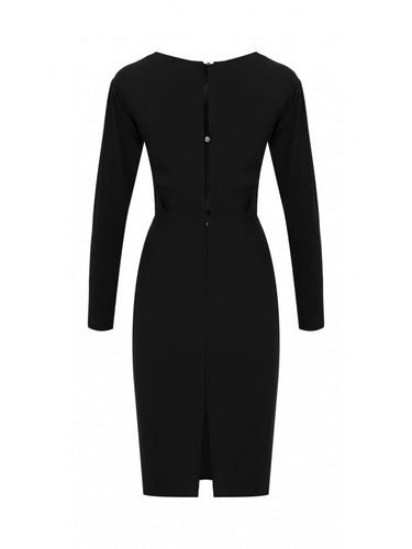 Siyah Uzun Kollu Degaje Elbise