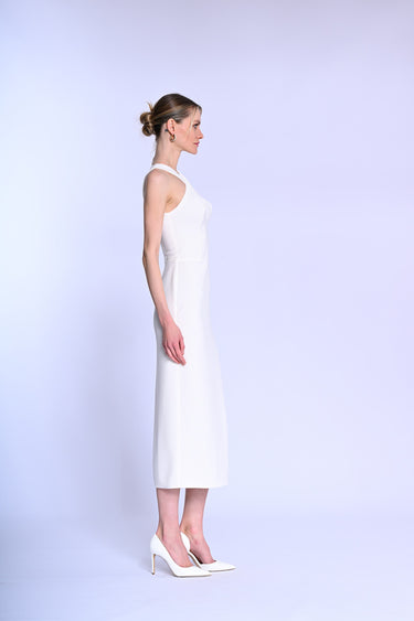 Çapraz Yaka Midi Elbise