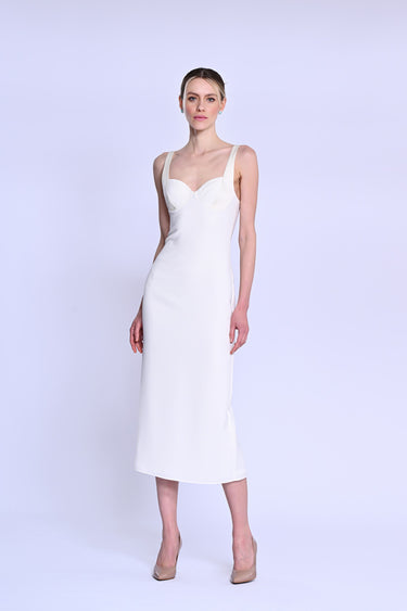 Kalın Askı Midi Elbise