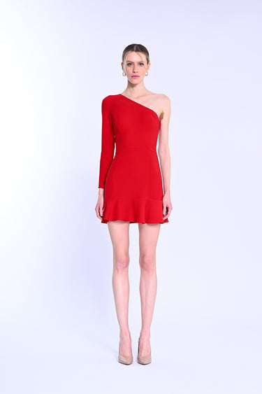 Tek Omuz Mini Elbise