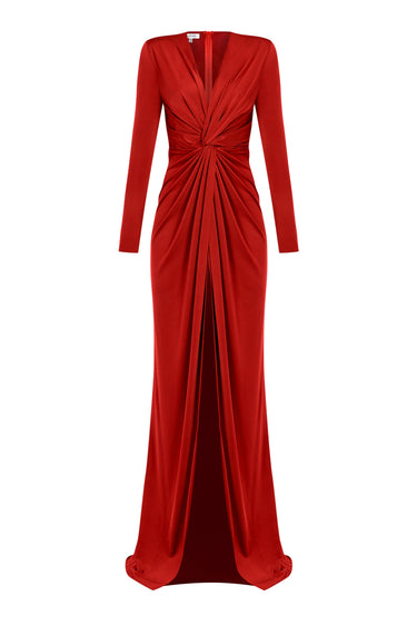 Düğüm Detaylı Gece Elbisesi