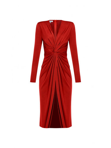 Düğüm Detaylı Midi Elbise