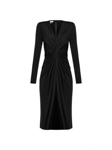 Düğüm Detaylı Midi Elbise