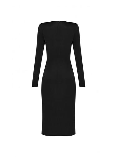 Düğüm Detaylı Midi Elbise