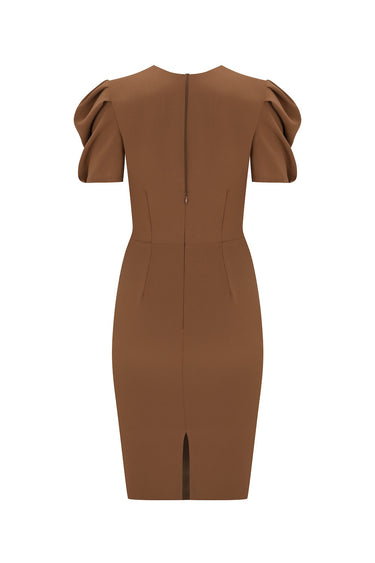 Pili Detaylı Fit Elbise