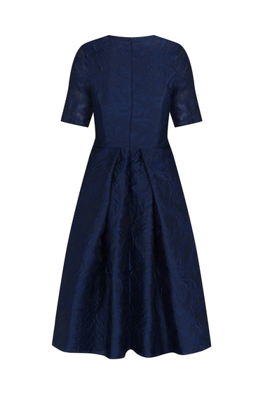 Lacivert Brokar Elbise