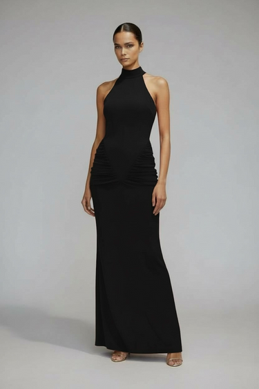 Yüzücü Yaka Gece Elbisesi