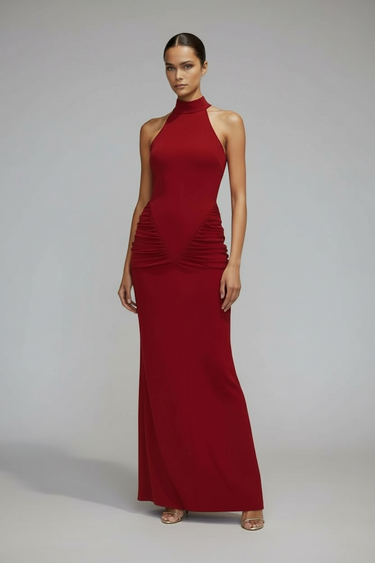 Yüzücü Yaka Gece Elbisesi