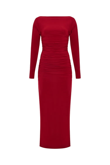 Kayık Yaka Gece Elbisesi