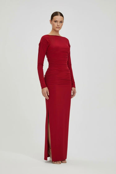 Kayık Yaka Gece Elbisesi