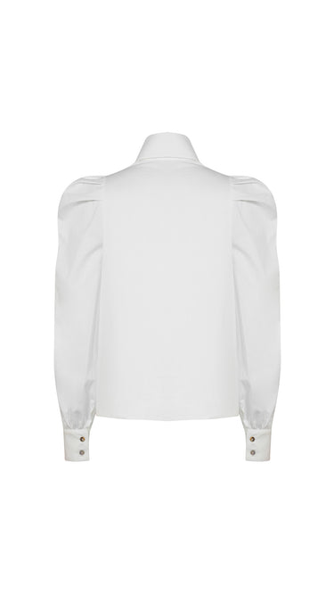 Beyaz Balon Kollu Gömlek