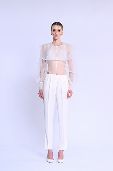 Trasnparan Ekru Gömlek