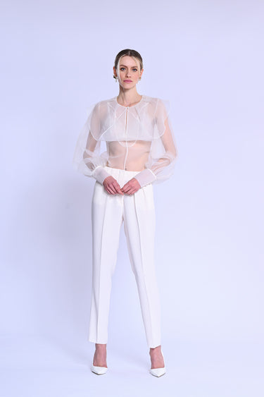 Trasnparan Ekru Gömlek