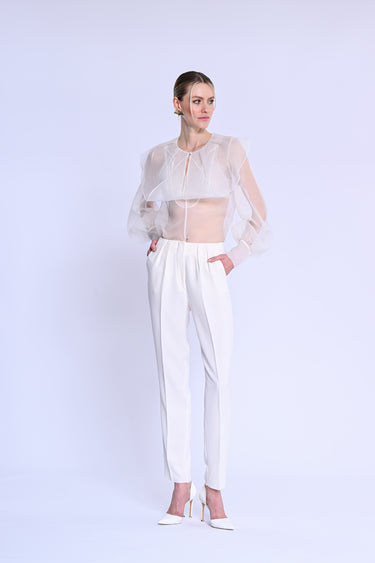 Trasnparan Ekru Gömlek