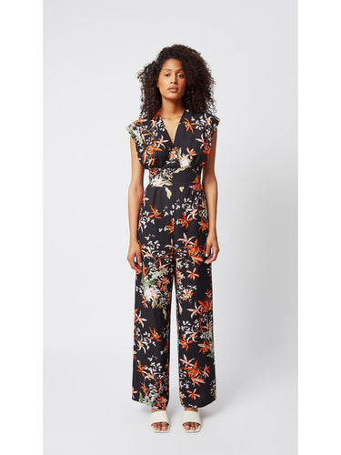 Çiçek Desenli Kolsuz Tulum