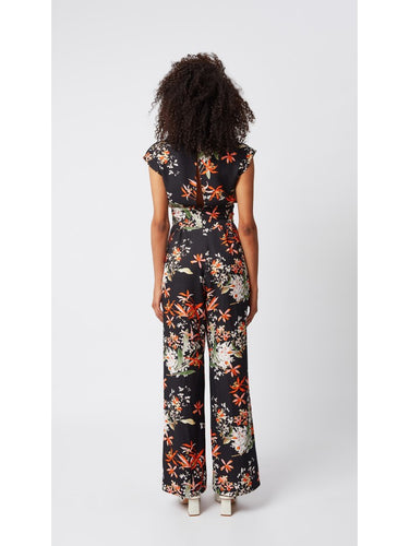 Çiçek Desenli Kolsuz Tulum