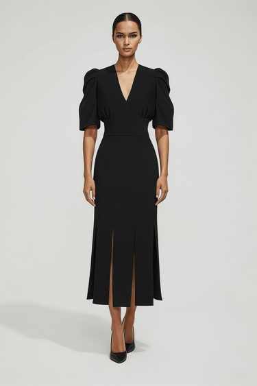 Fidan Şimşek Black Wrap-Around Dress