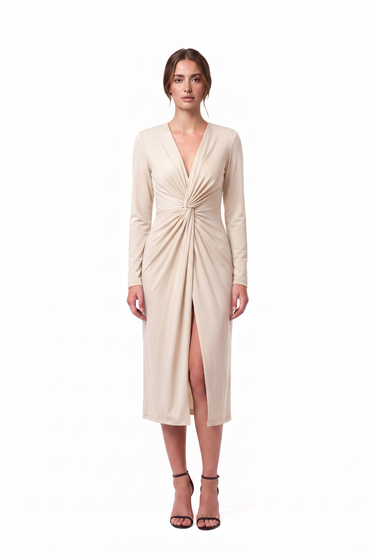 Knot Detail Midi Dress