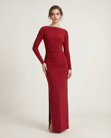 Boat Neck Evening Dress