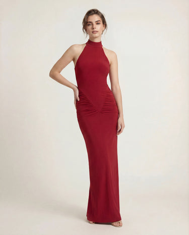 Swimmer Neck Evening Dress