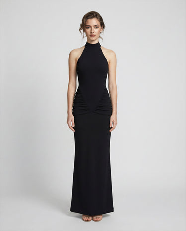 Swimmer Neck Evening Dress