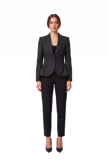 Shawl Collar Smoke Gray Jacket